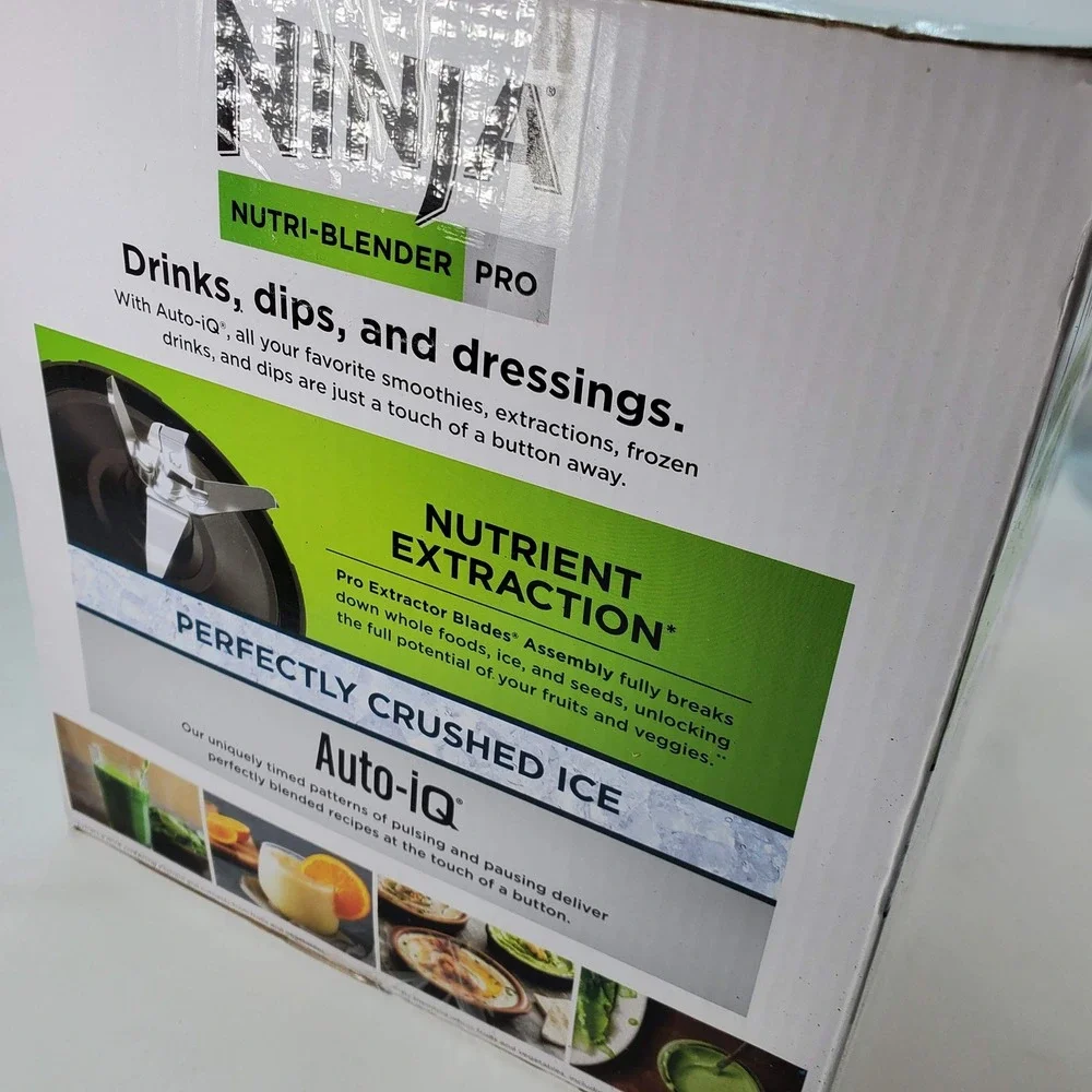 Ninja Nutri-Blender Pro BN401 Silver 1000W Auto-iQ Personal Blender NEW